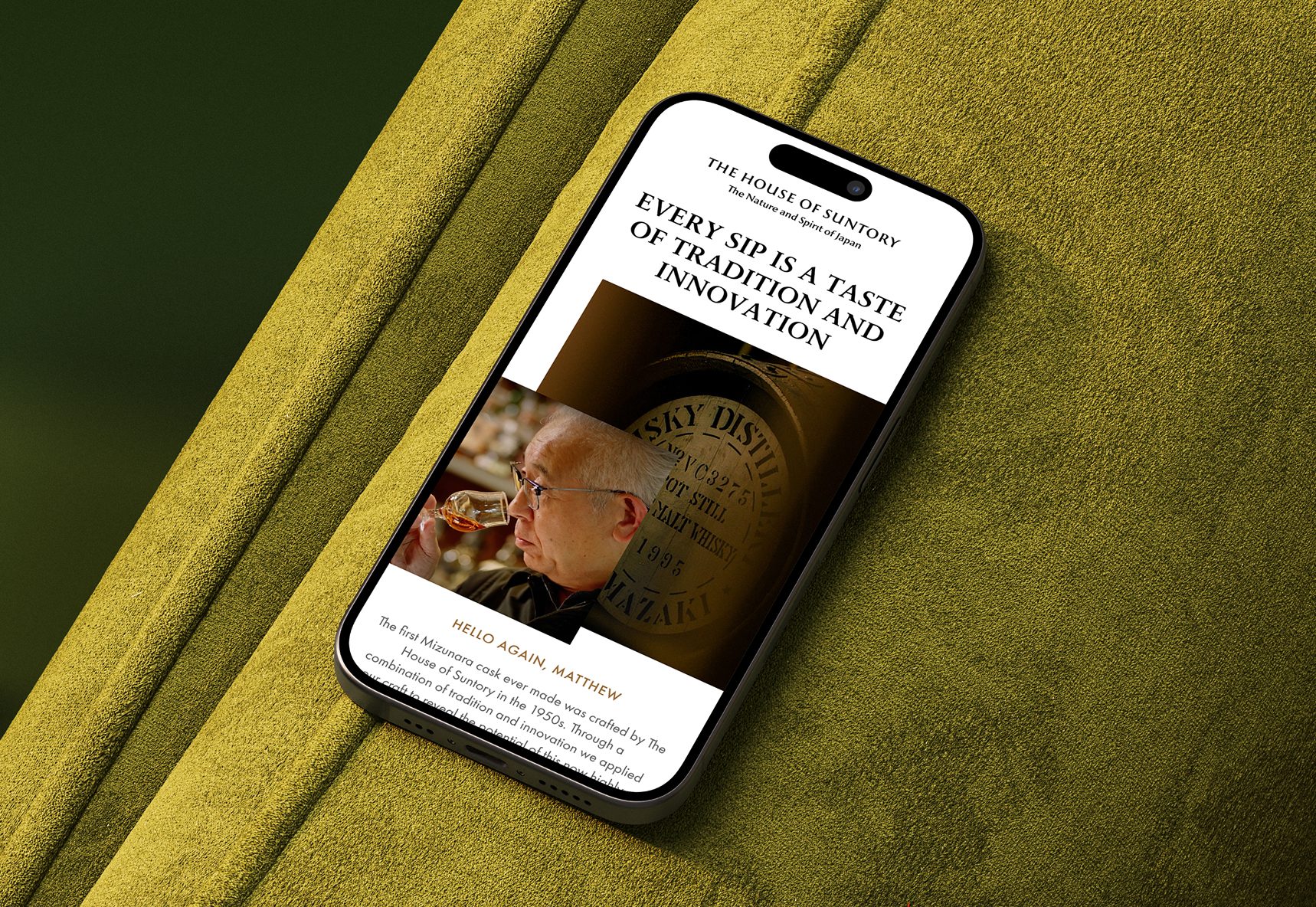 Every sip is a taste of tradition and innovation, shown on a phone